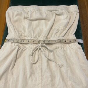 Free People Cream Strapless Jumpsuit